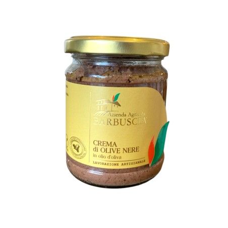 Black olive cream in olive oil