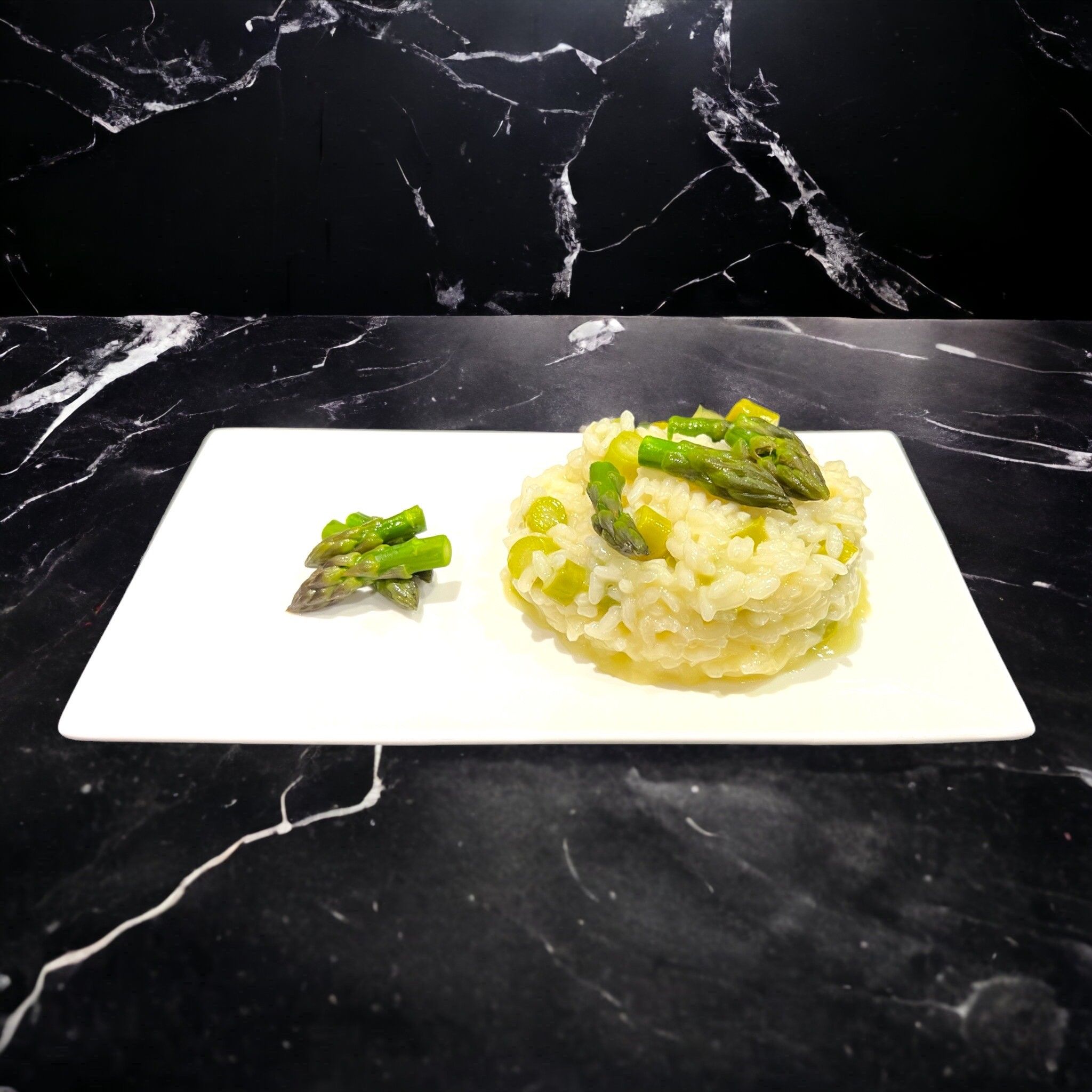Green asparagus risotto