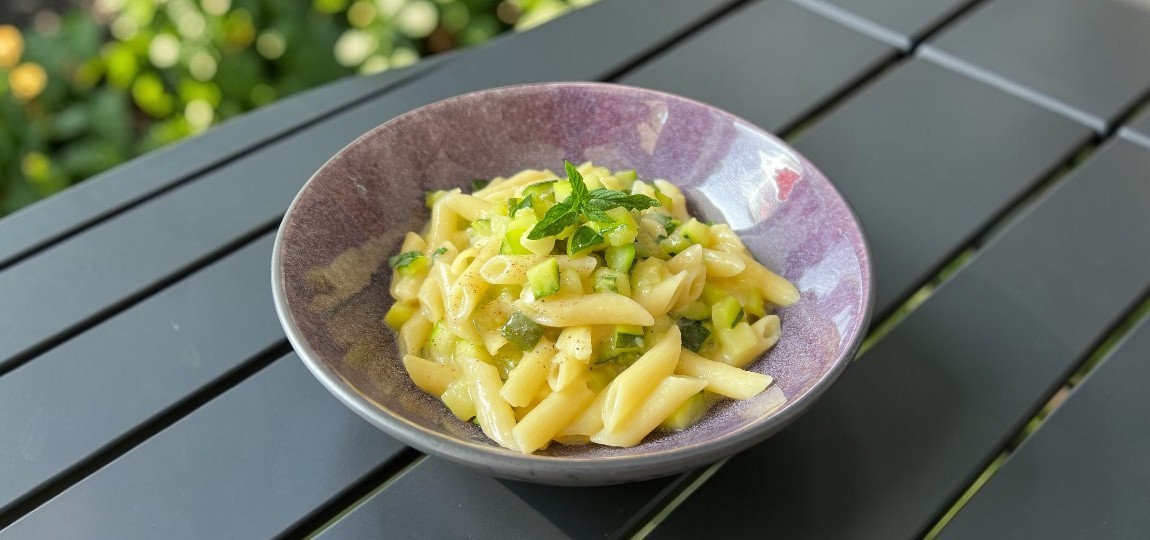 Recette Mezze Penne aux courgettes et menthe