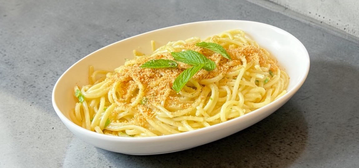 Recette Linguine menthe citron et chapelure toastée