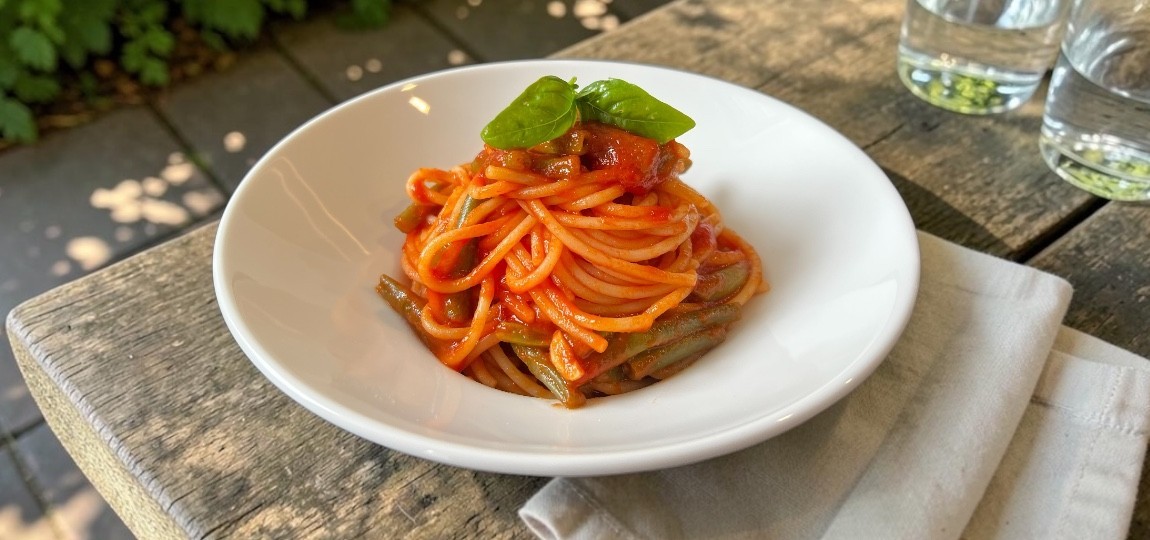 Recette Spaghetti tomates et haricots verts