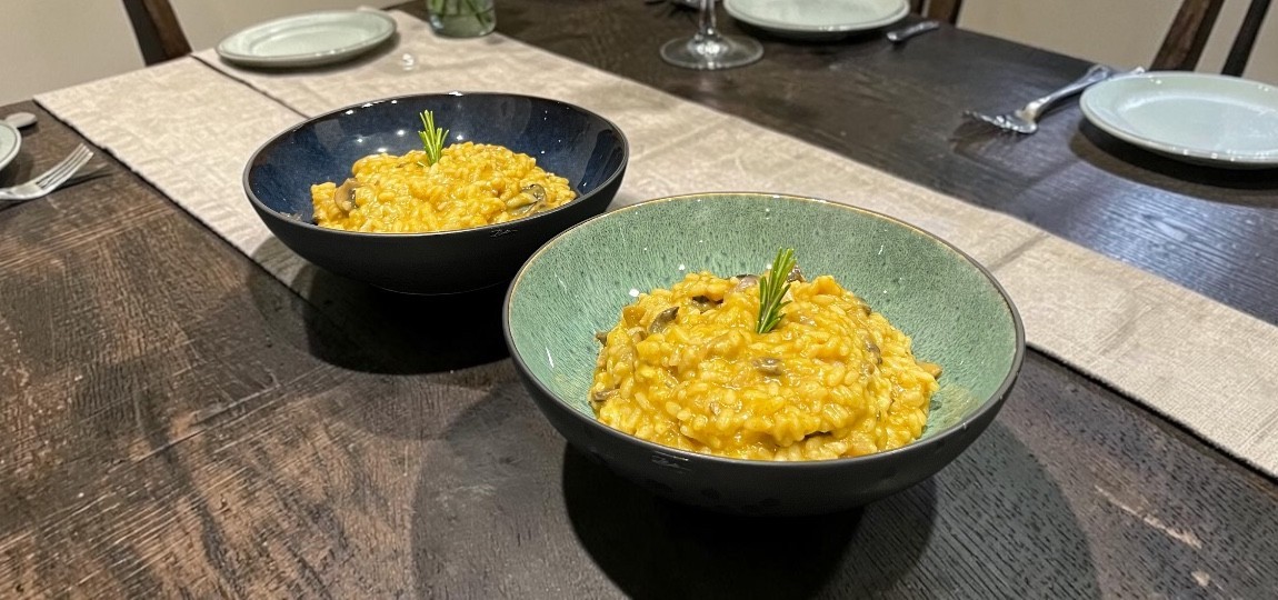 Recette Risotto aux champignons, potiron et romarin
